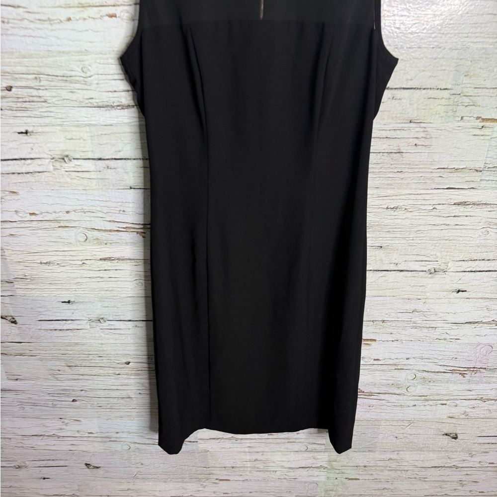 Ivanka Trump Black Midi Dress striped sheer size 4 - Picture 2 of 7